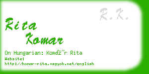 rita komar business card